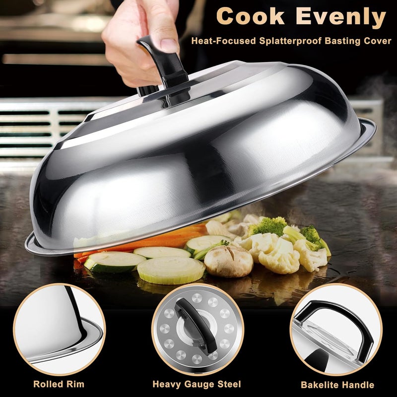 purechef 238PCS Premium Griddle Accessories Kit, Griddle Tools for Flat Top Grill with Enlarged Spatulas, Burger Press, Basting Cover & Storage Bag, Flat Top Grill Accessories for Outdoor Barbecue - Image 3